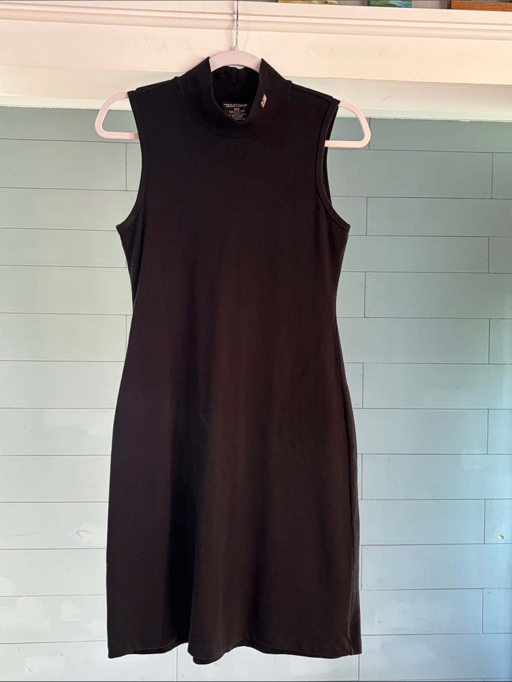 Ralph Lauren Sleeveless Mock‎ Neck Black Midi Dress